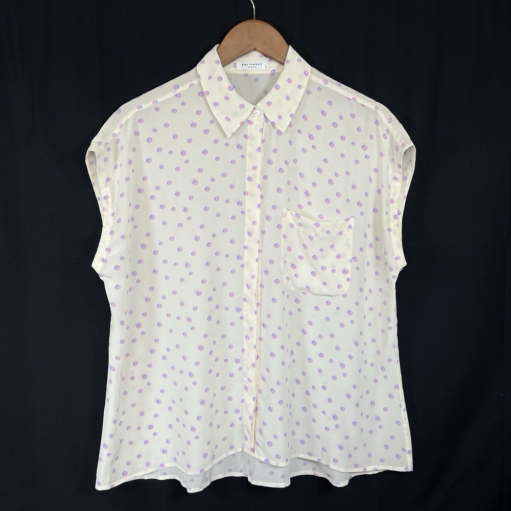 Equipment Femme Womens Sleeveless Button Down Shirt S Preppy Minimalist Breezy
